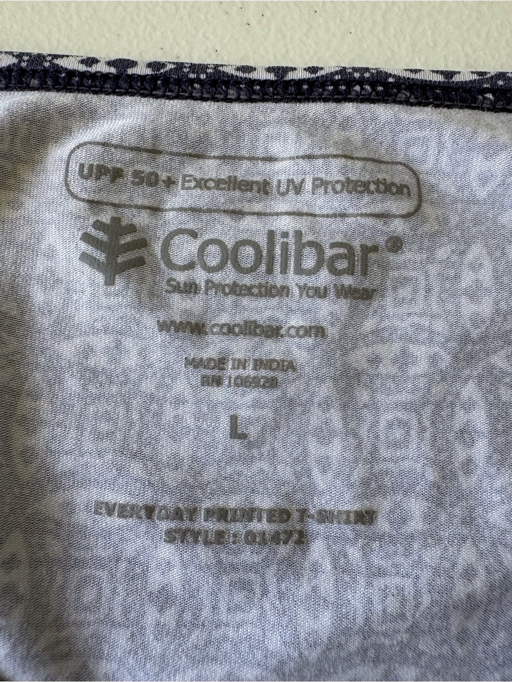 Coolibar Large Long Sleeve Everyday Tee UPF 50+ Navy White Sun Protection Casual - Picture 2 of 10